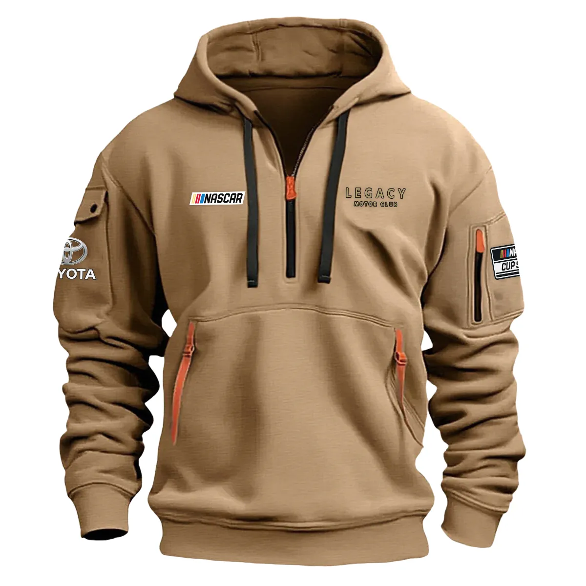 Legacy Motor Club Nascar Cup Series Color Khaki Quarter Zip Hoodie