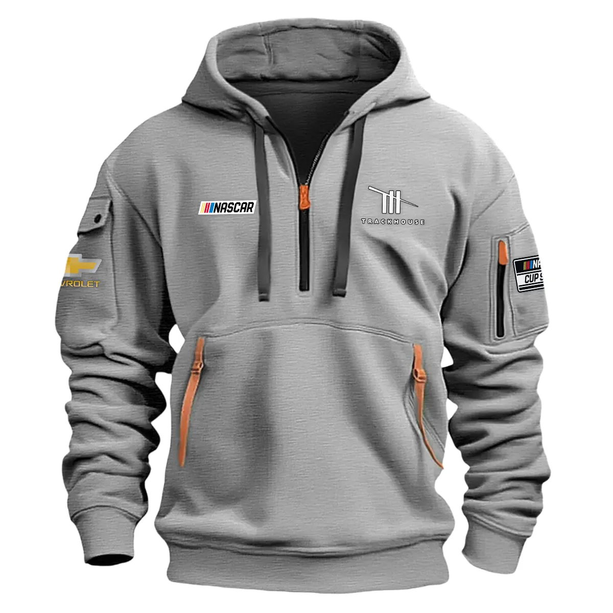Trackhouse Racing Nascar Cup Series Color Gray Quarter Zip Hoodie