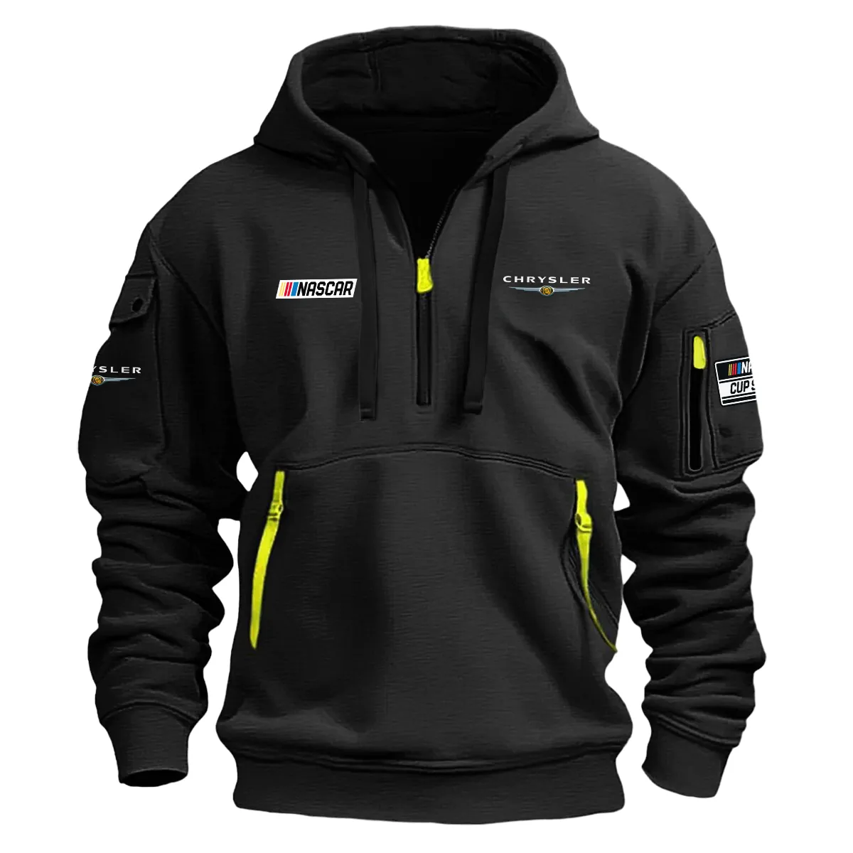 Chrysler Nascar Cup Series Color Black Quarter Zip Hoodie