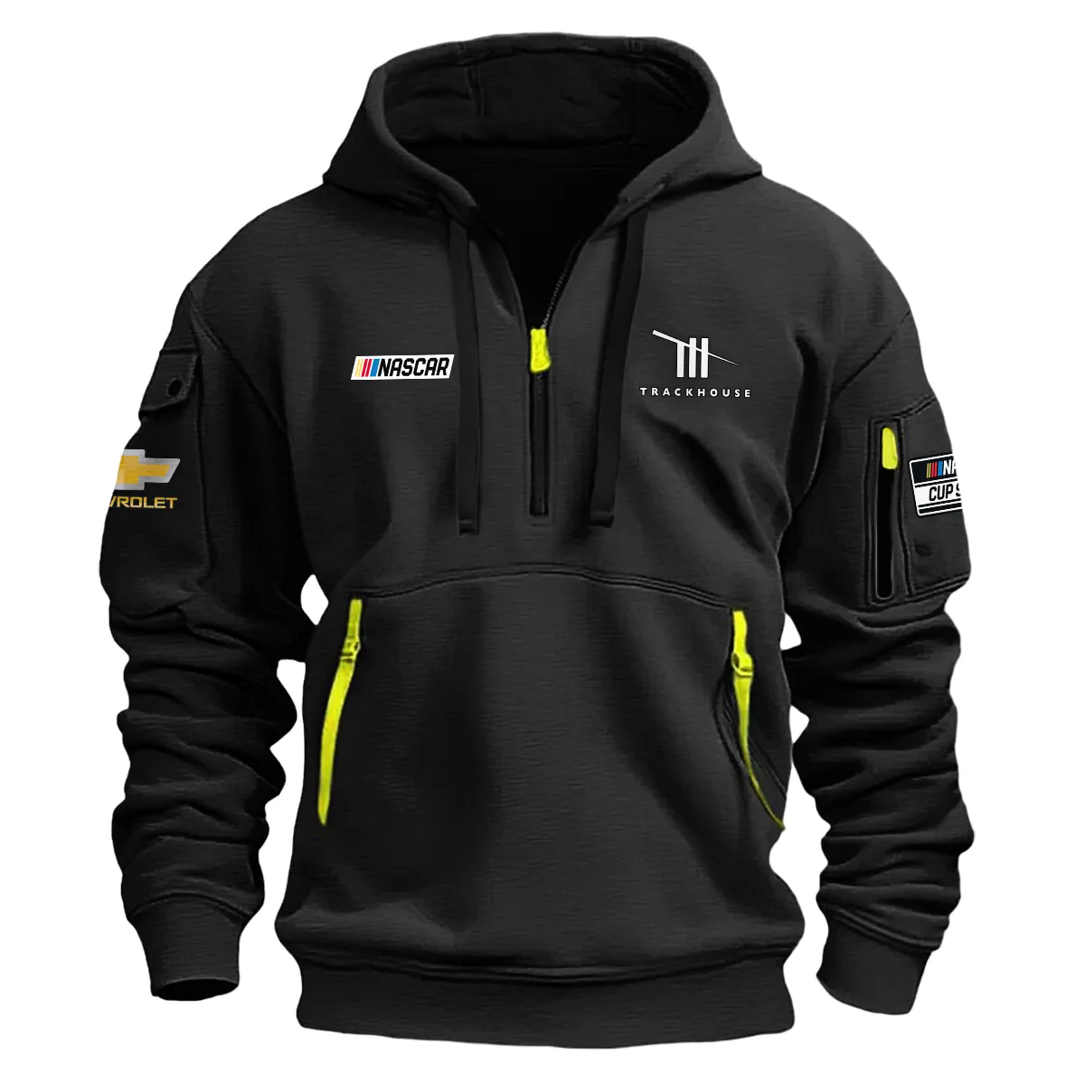 Trackhouse Racing Nascar Cup Series Color Black Quarter Zip Hoodie