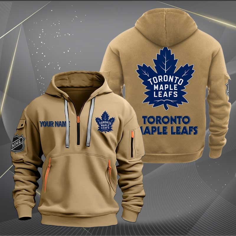 Toronto Maple Leafs Nhl Personalized Trending Quarter Zip Hoodie