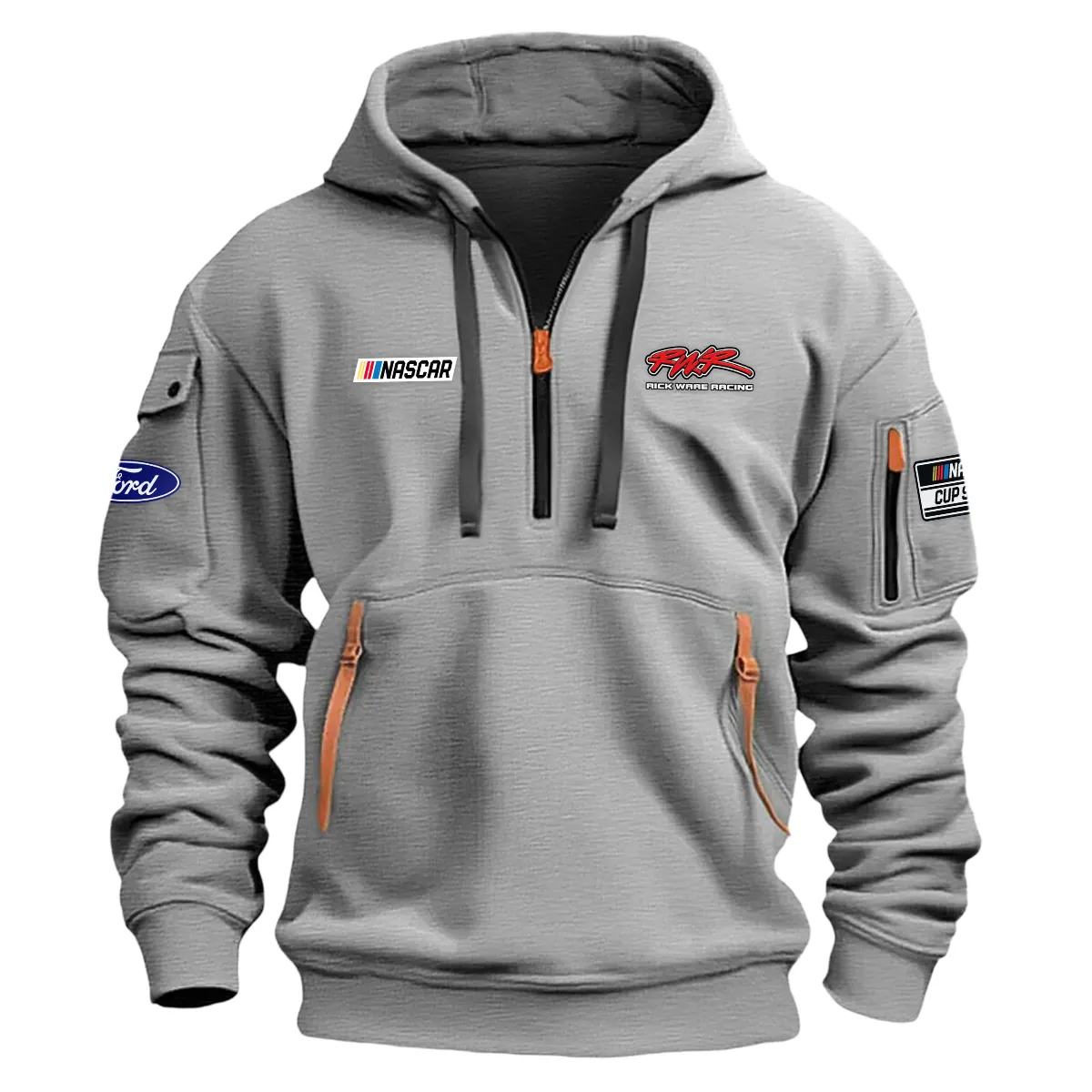 Rick Ware Racing Nascar Cup Series Color Gray Quarter Zip Hoodie