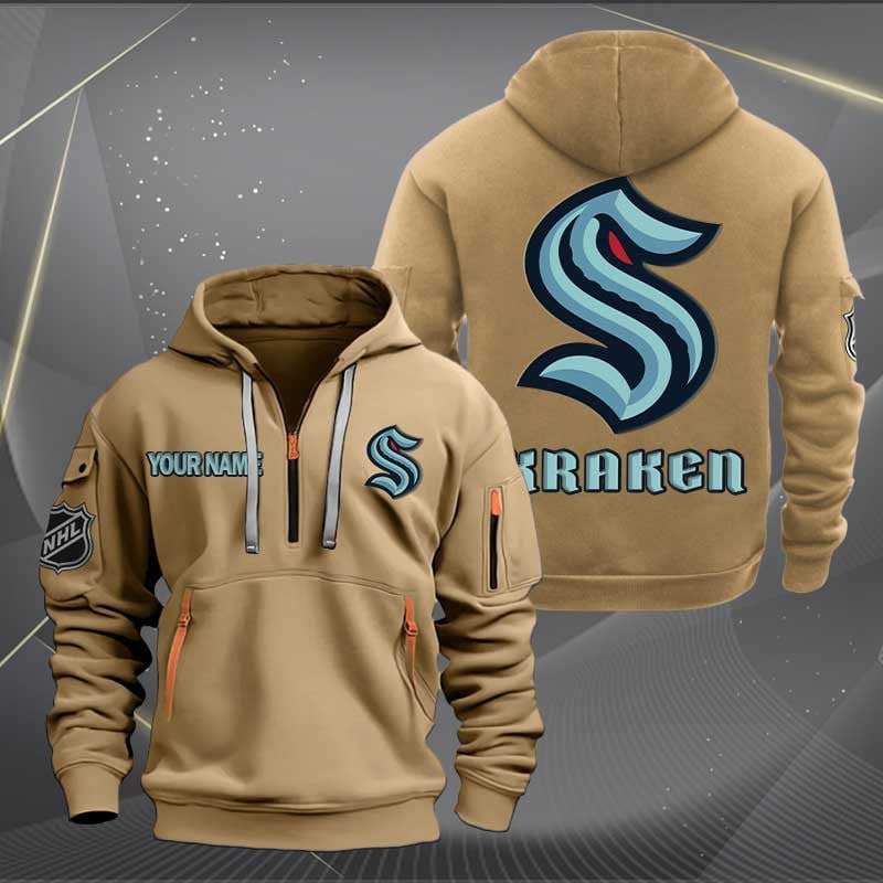 Seattle Kraken Nhl Personalized Trending Quarter Zip Hoodie