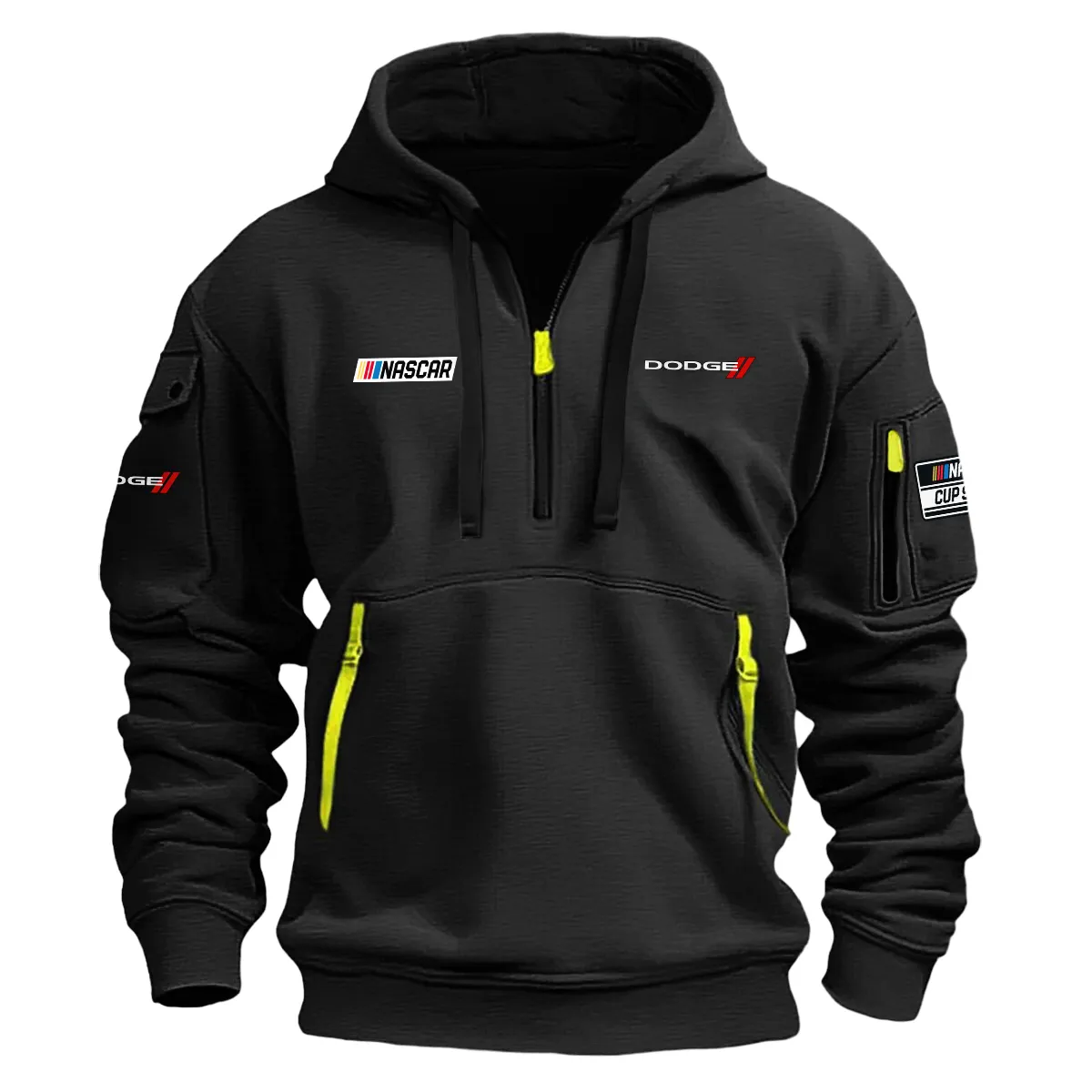 Dodge Nascar Cup Series Color Black Quarter Zip Hoodie