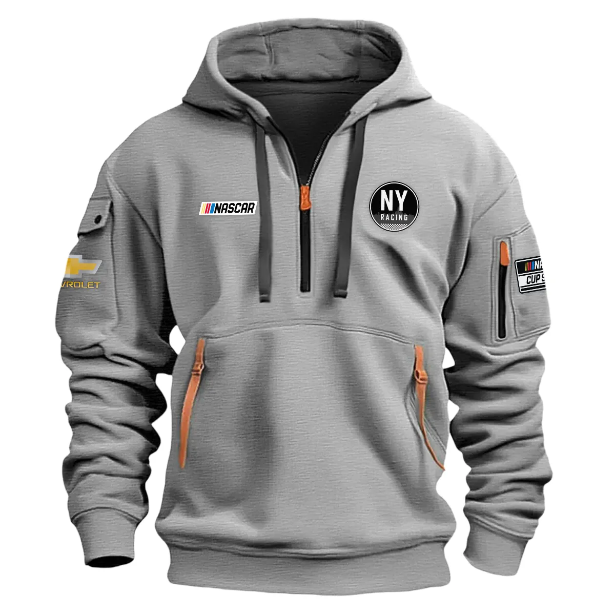 Ny Racing Team Nascar Cup Series Color Gray Quarter Zip Hoodie