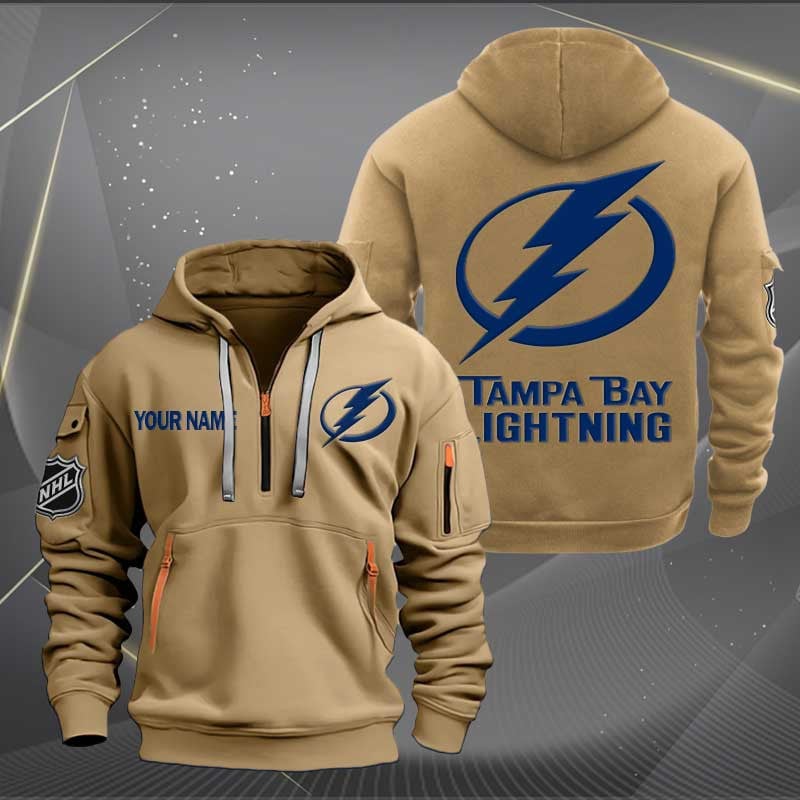 Tampa Bay Lightning Nhl Personalized Trending Quarter Zip Hoodie