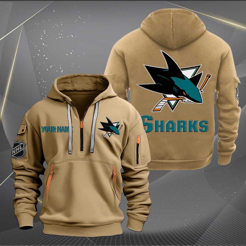 San Jose Sharks Nhl Personalized Trending Quarter Zip Hoodie