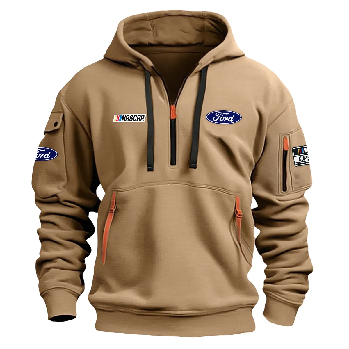 Ford Nascar Cup Series Color Khaki Quarter Zip Hoodie