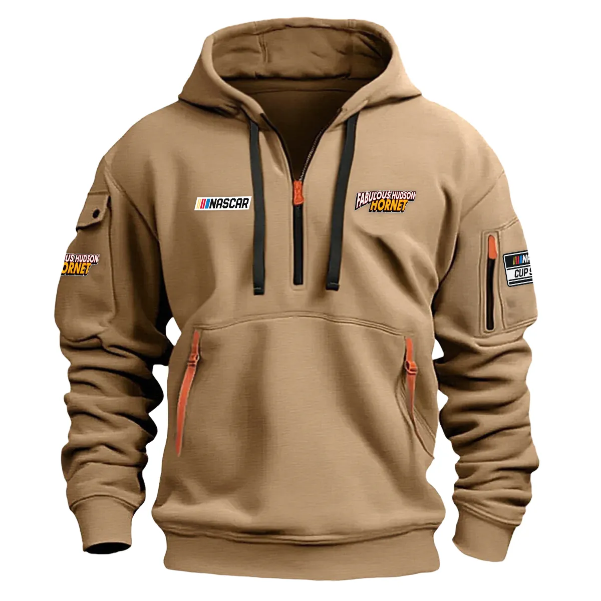Hudson Nascar Cup Series Color Khaki Quarter Zip Hoodie