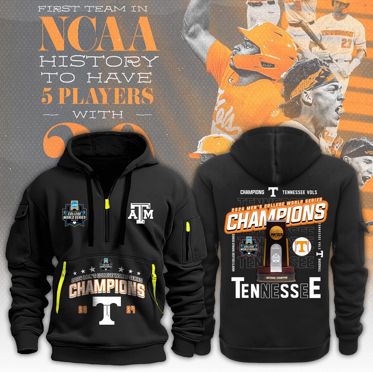 Tennessee Volunteers Baseball Champions Ncaa College World Series Hoodie