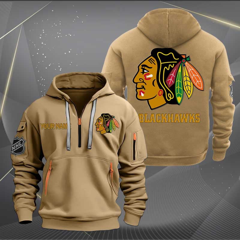 Chicago Blackhawks Nhl Personalized Trending Quarter Zip Hoodie