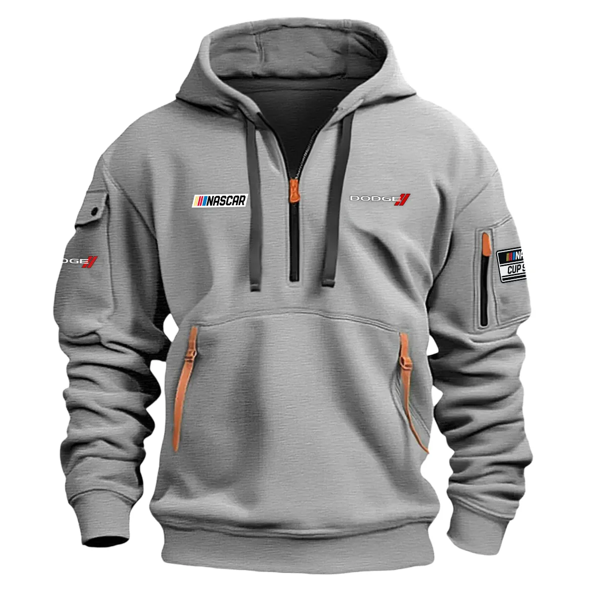 Dodge Nascar Cup Series Color Gray Quarter Zip Hoodie