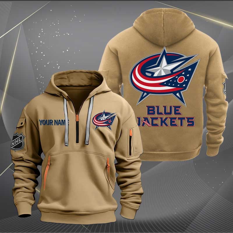 Columbus Blue Jackets Nhl Personalized Trending Quarter Zip Hoodie