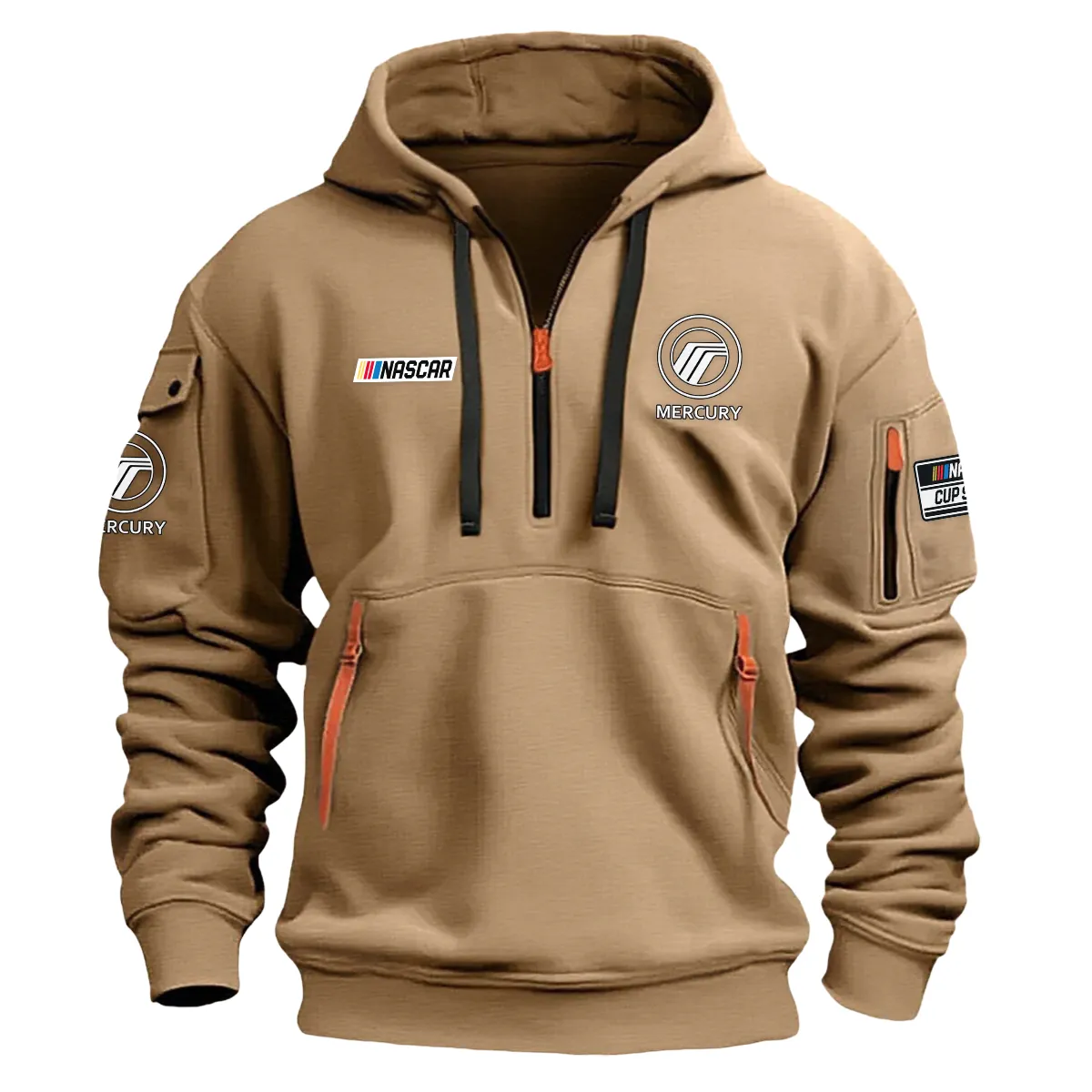 Mercury Nascar Cup Series Color Khaki Quarter Zip Hoodie