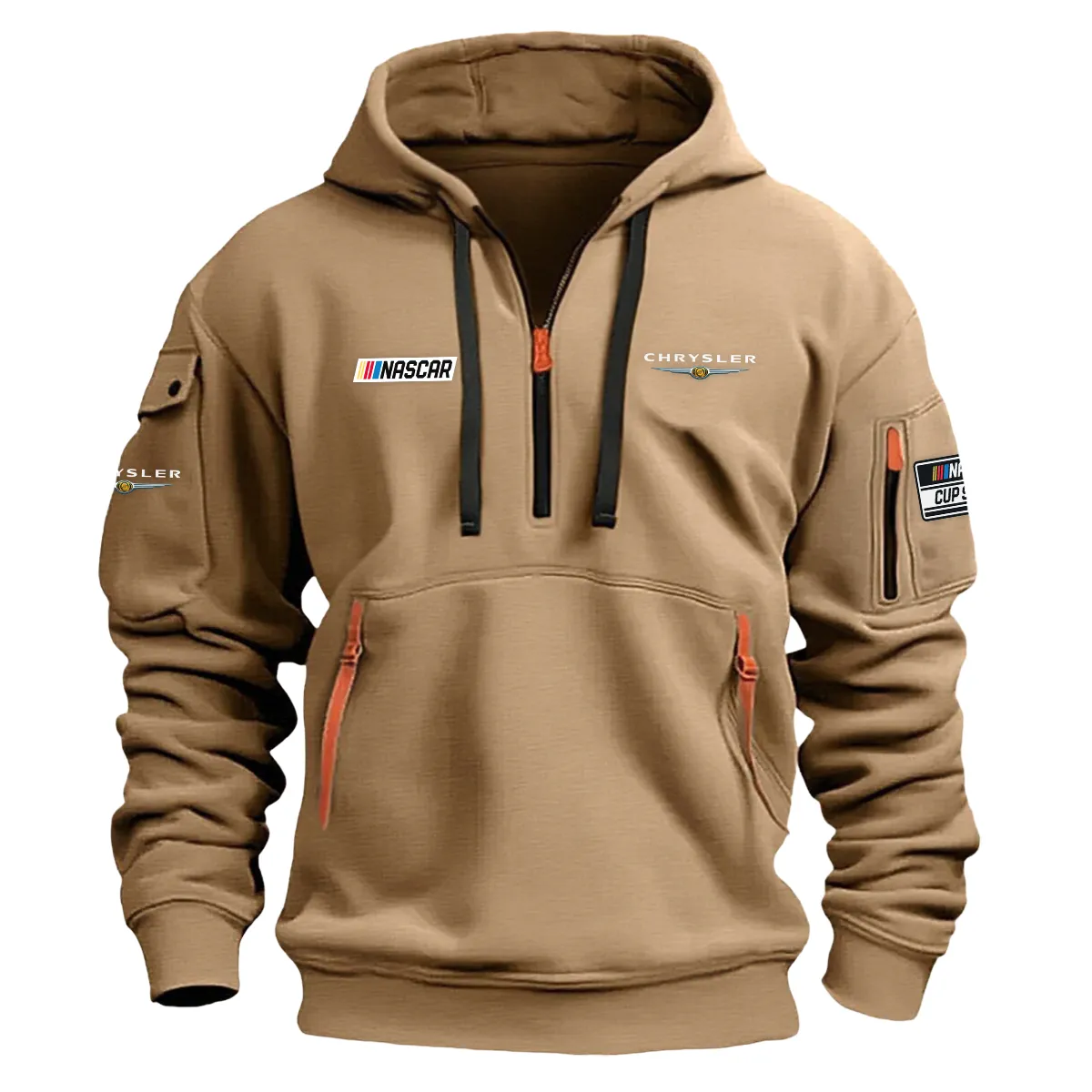 Chrysler Nascar Cup Series Color Khaki Quarter Zip Hoodie