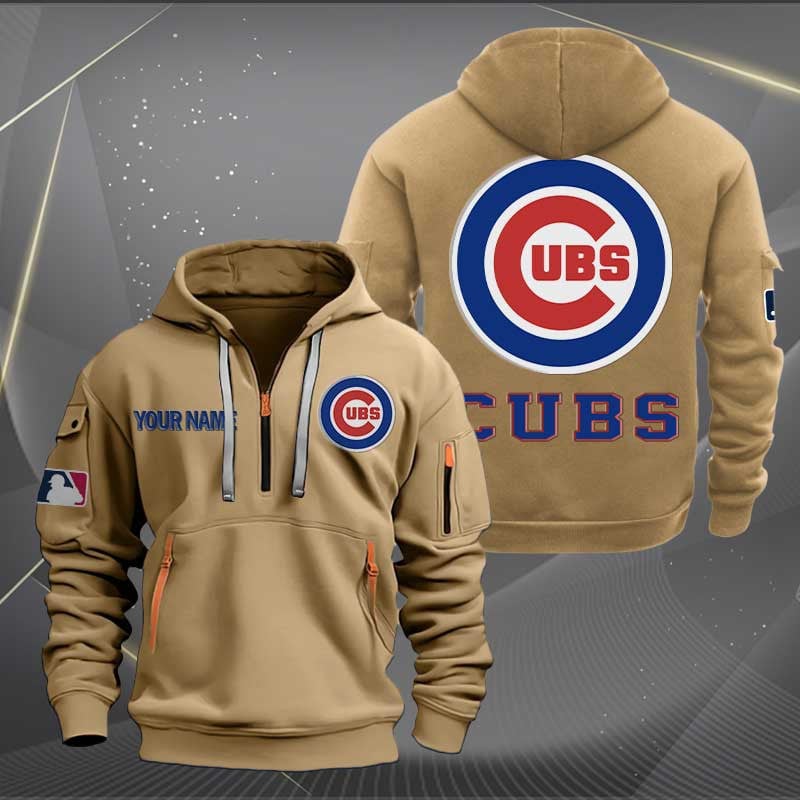 Chicago Cubs Mlb Personalized Trending Quarter Zip Hoodie