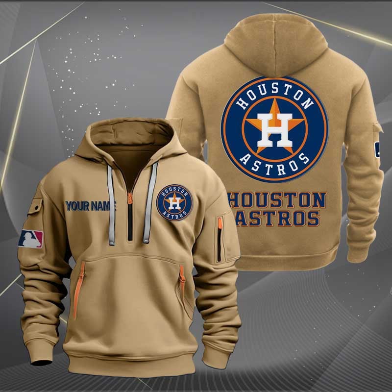 Houston Astros Mlb Personalized Trending Quarter Zip Hoodie