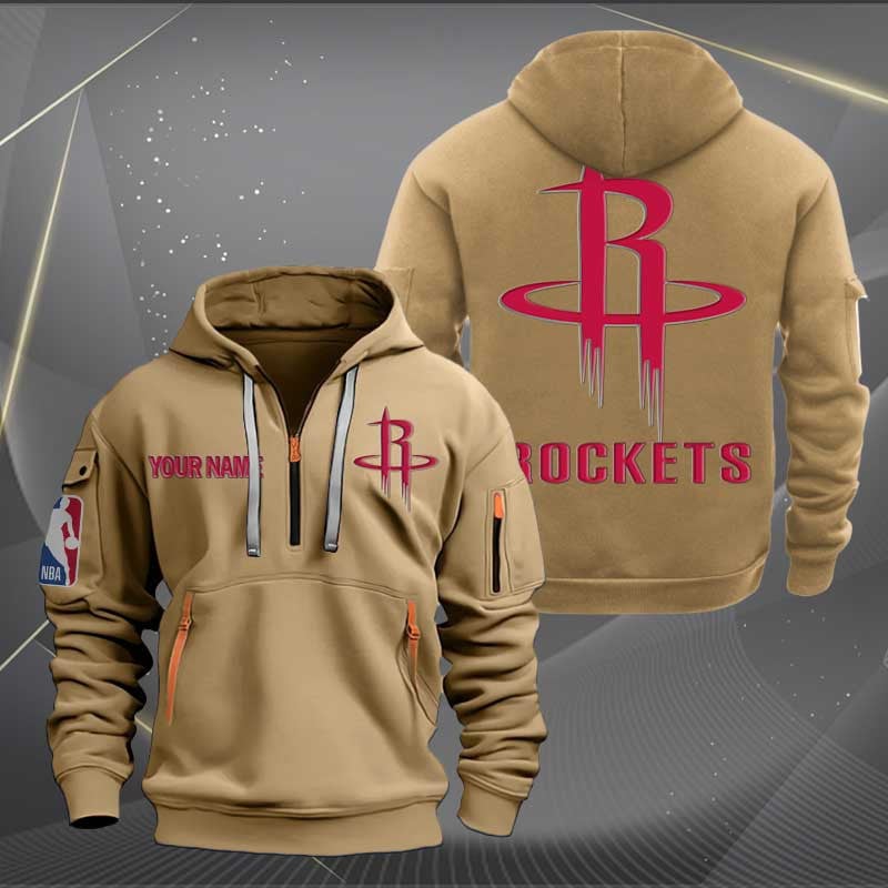 Houston Rockets Nba Personalized Trending Quarter Zip Hoodie