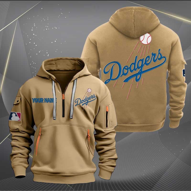 Los Angeles Dodgers Mlb Personalized Trending Quarter Zip Hoodie