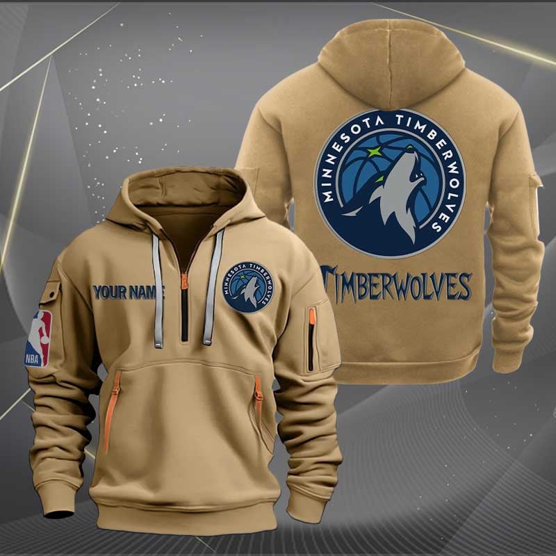 Minnesota Timberwolves Nba Personalized Trending Quarter Zip Hoodie