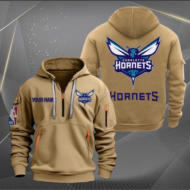 Charlotte Hornets Nba Personalized Trending Quarter Zip Hoodie