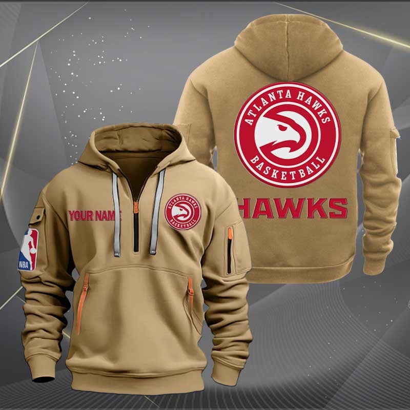 Atlanta Hawks Nba Personalized Trending Quarter Zip Hoodie