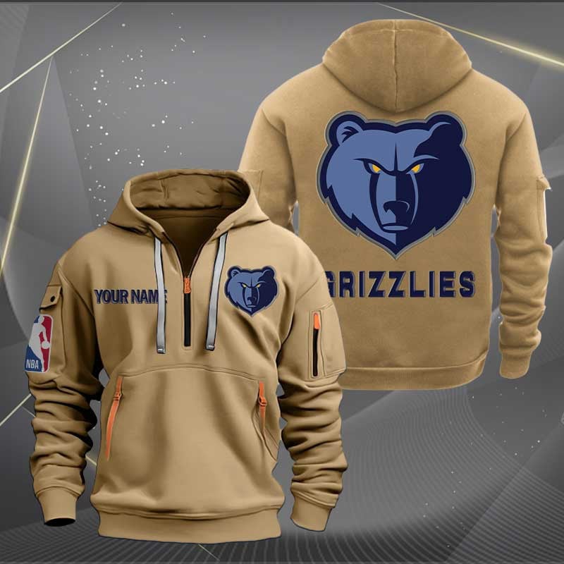 Memphis Grizzlies Nba Personalized Trending Quarter Zip Hoodie