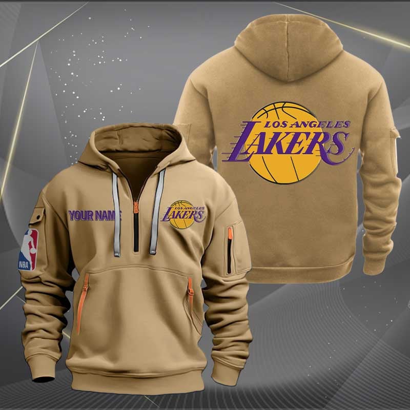 Los Angeles Lakers Nba Personalized Trending Quarter Zip Hoodie