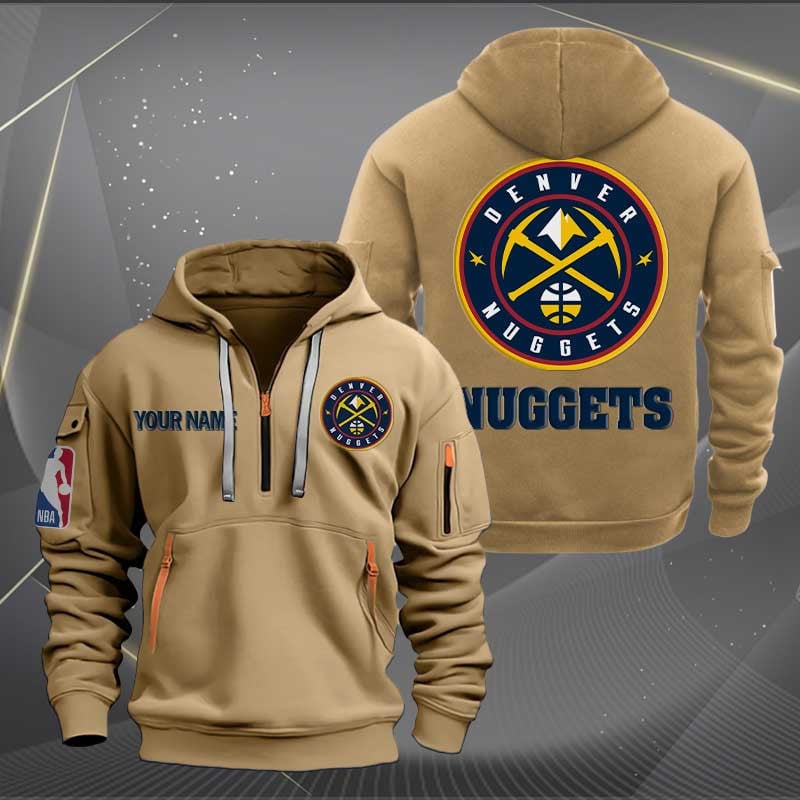 Denver Nuggets Nba Personalized Trending Quarter Zip Hoodie