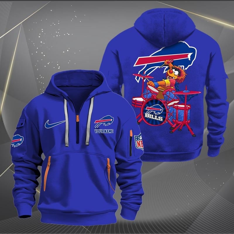 Buffalo Bills Premium Personalized Quarter Zip Hoodie