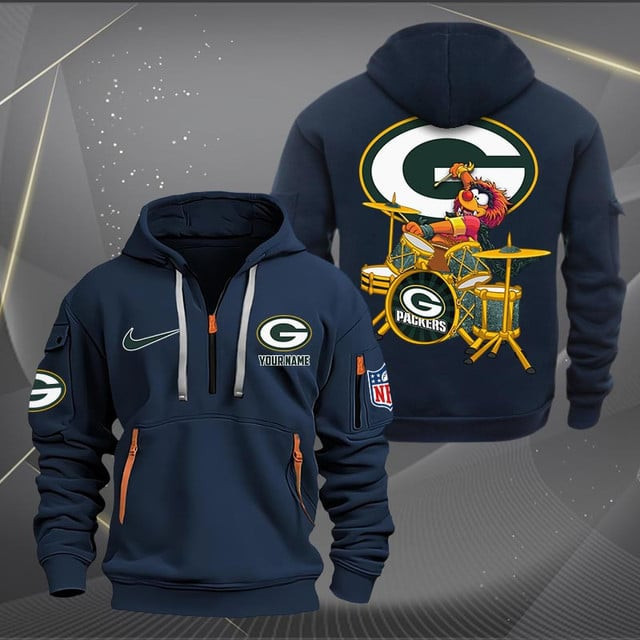 Green Bay Packers Premium Personalized Quarter Zip Hoodie