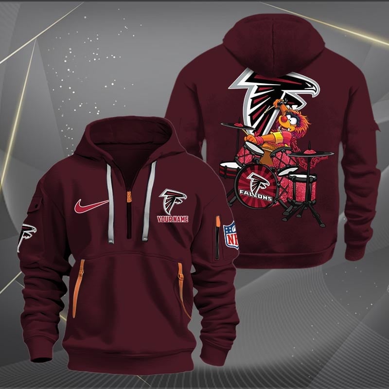 Atlanta Falcons Premium Personalized Quarter Zip Hoodie