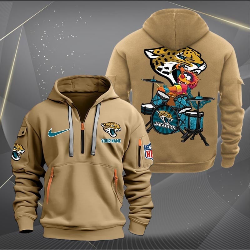 Jacksonville Jaguars Premium Personalized Quarter Zip Hoodie