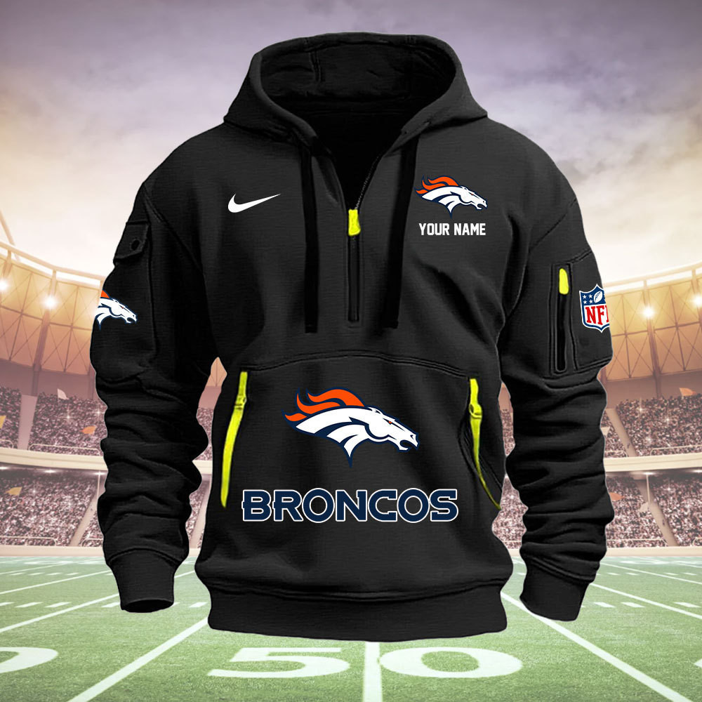 Denver Broncos New Personalized Quarter Zip Hoodie Limited Edition