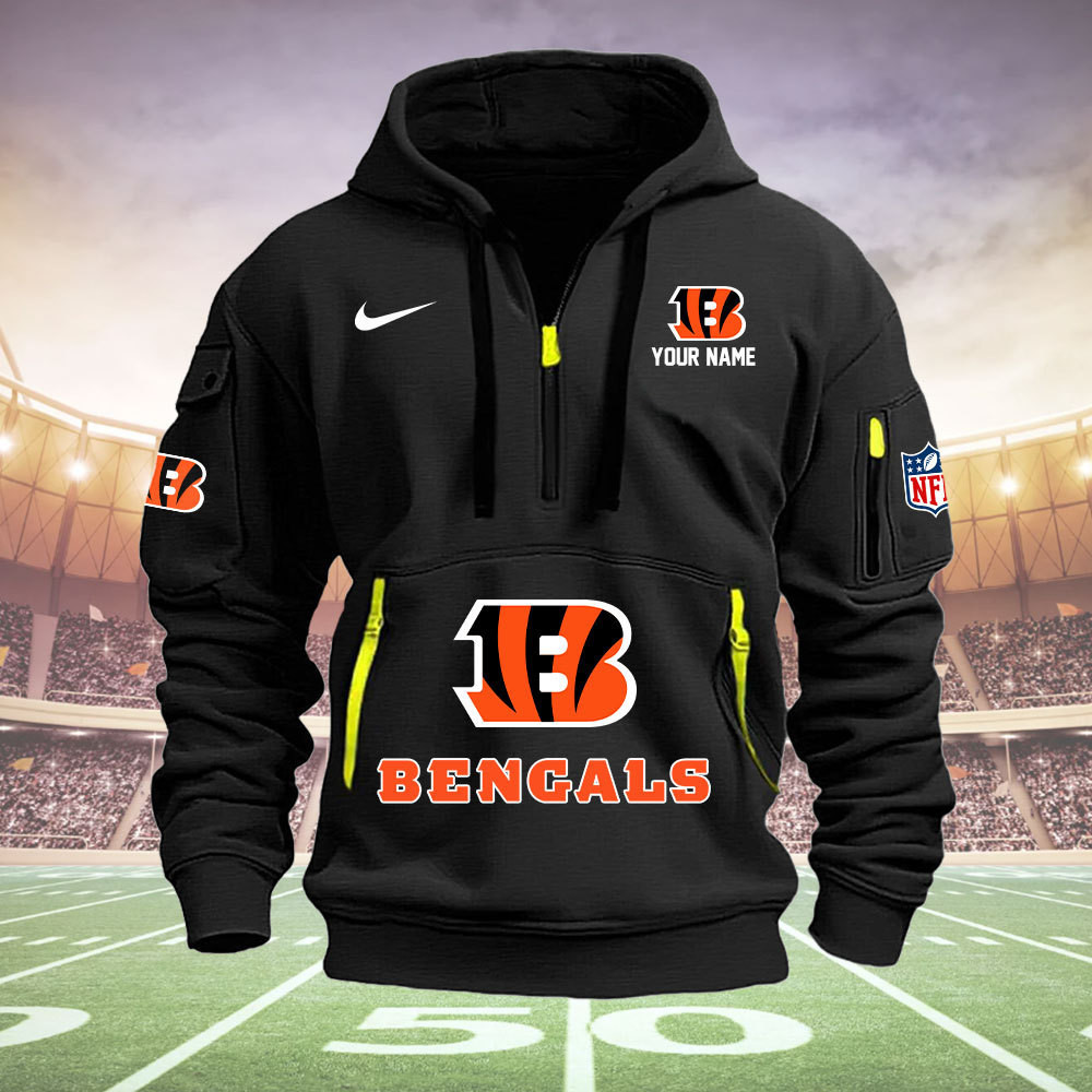Cincinnati Bengals New Personalized Quarter Zip Hoodie Limited Edition
