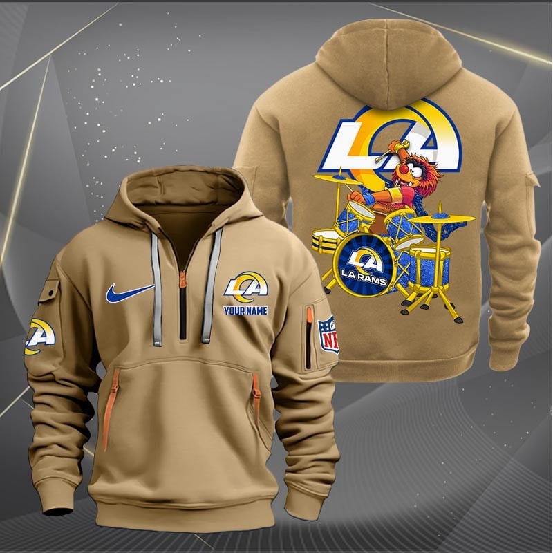 Los Angeles Rams Premium Personalized Quarter Zip Hoodie