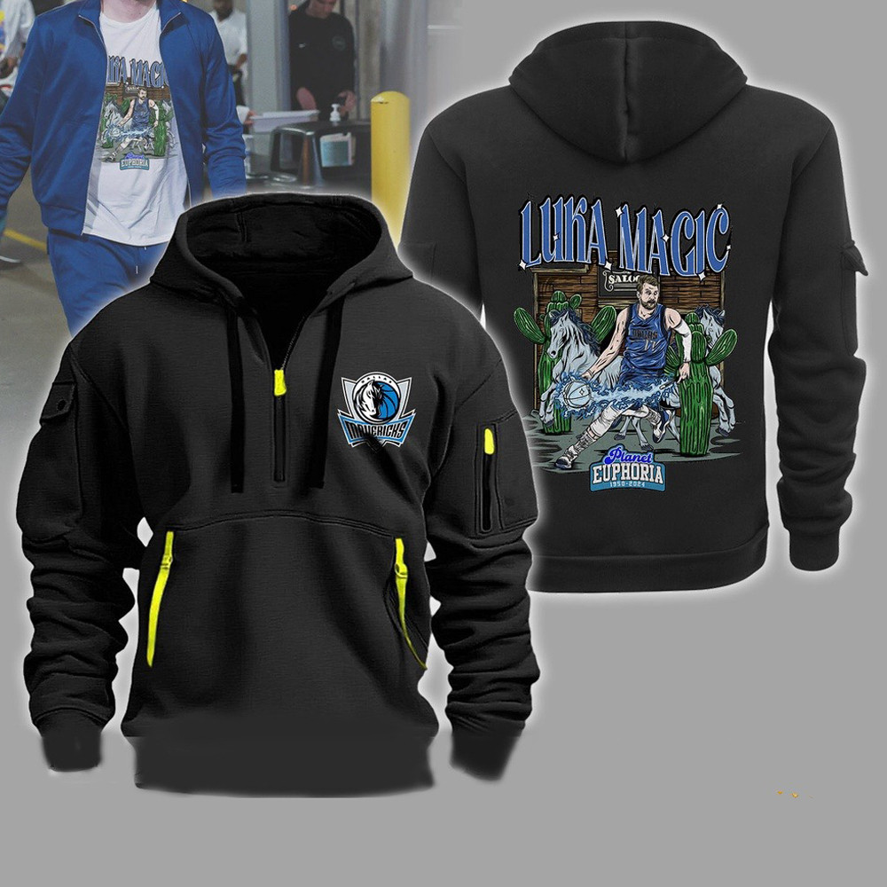 Luka Doncic Dallas Mavericks Quarter Half Zip Hoodie Nba Western Conference Champions Hoodie