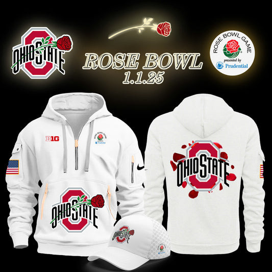Ohio State Buckeyes Rose Bowl Game 2025 Half Zip Hoodie Gifts For Dudes (Not Including Cap)