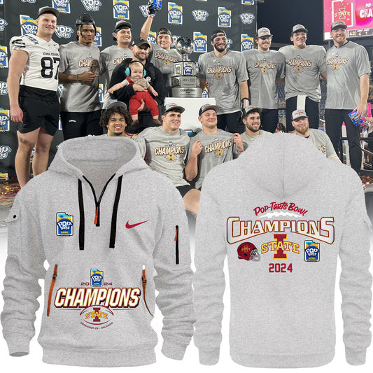Pop Tarts Bowl Champions Iowa State Football Half Zip Hoodie Football Lovers Gifts