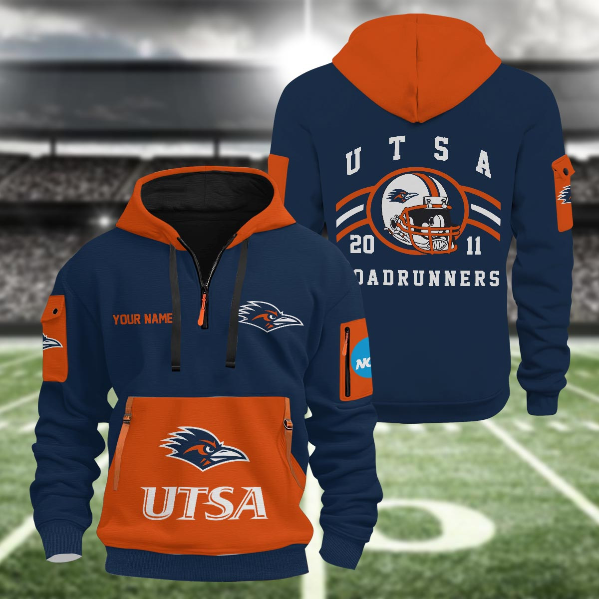 Utsa Roadrunners 3D Half Zip Hoodie