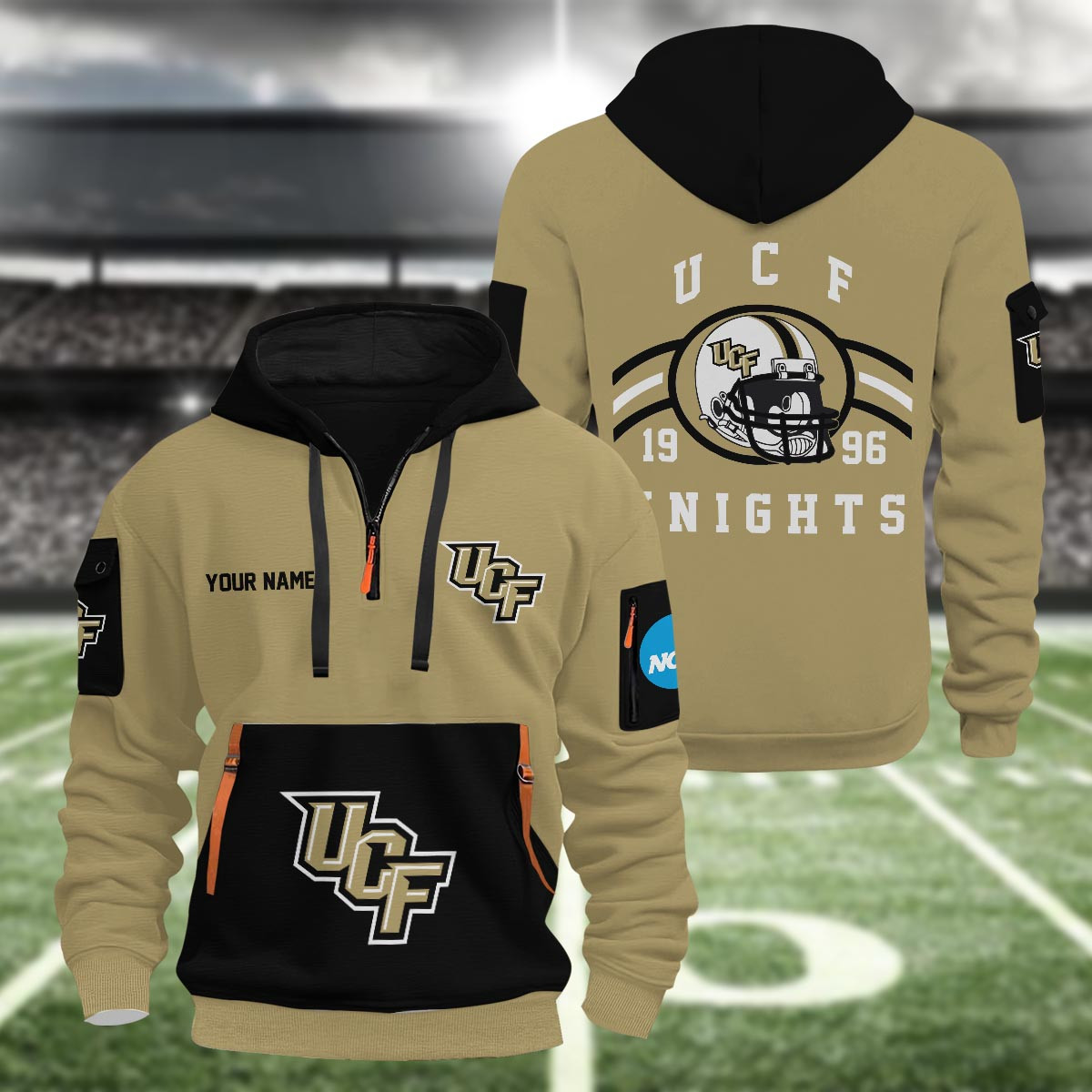 Ucf Knights 3D Half Zip Hoodie