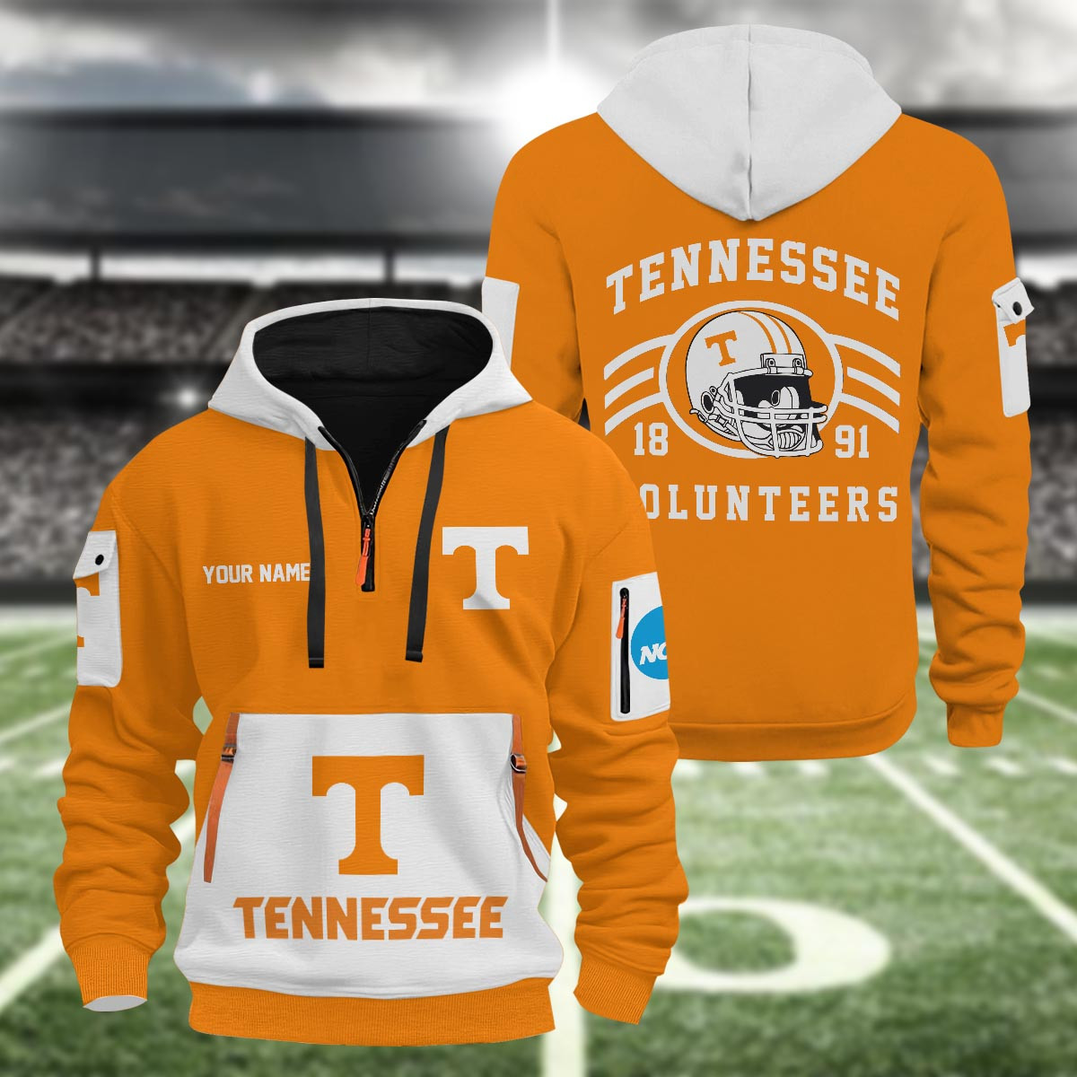 Tennessee Volunteers 3D Half Zip Hoodie