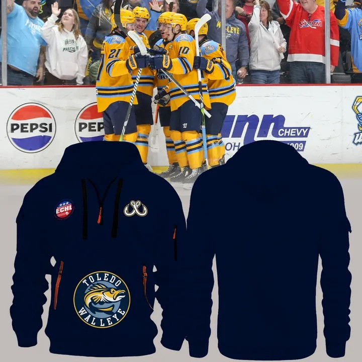 Toledo Walleye Half Zip Hoodie 2025 Good Gifts For Hockey Fans