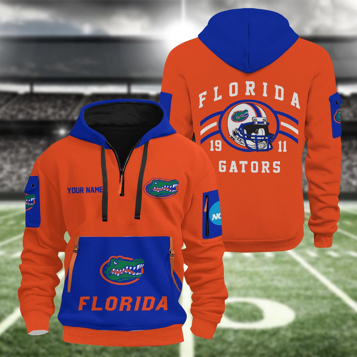 Florida Gators 3D Half Zip Hoodie