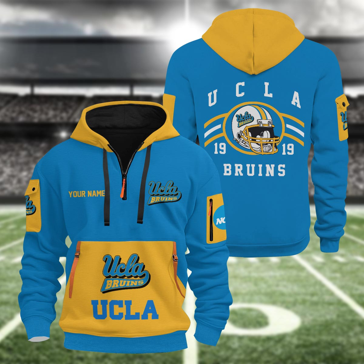 Ucla Bruins 3D Half Zip Hoodie