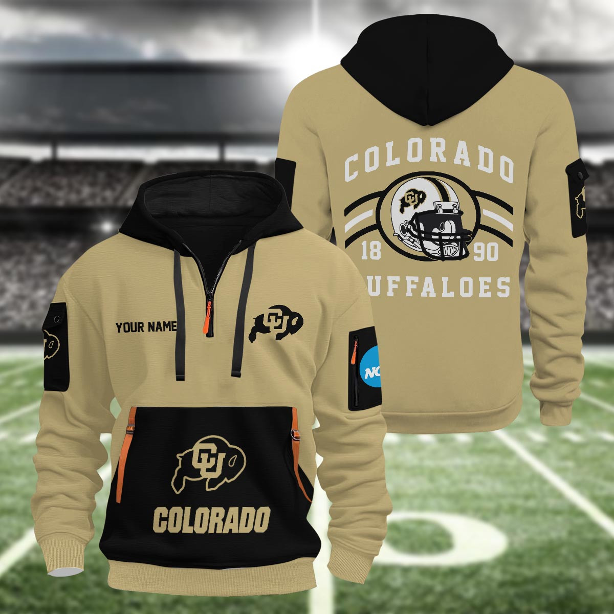 Colorado Buffaloes 3D Half Zip Hoodie