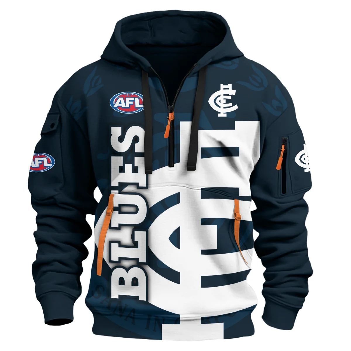 Carlton Blues Australian Football League Exclusive Logo Half Zipper Hoodie For Fans