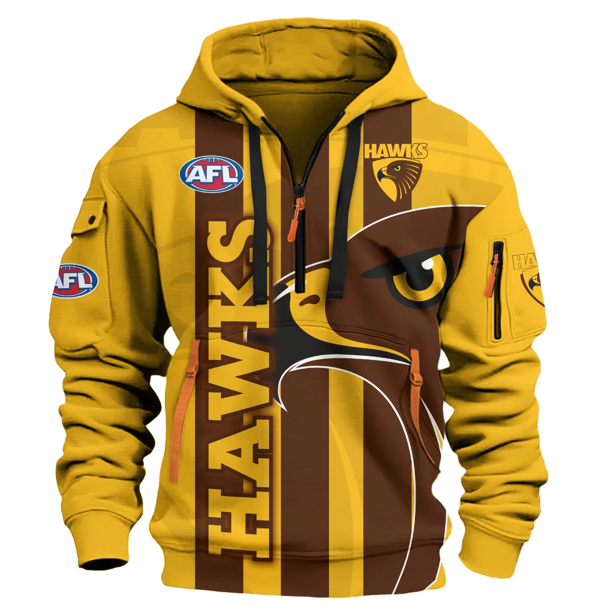 Hawthorn Hawks Australian Football League Exclusive Logo Half Zipper Hoodie For Fans