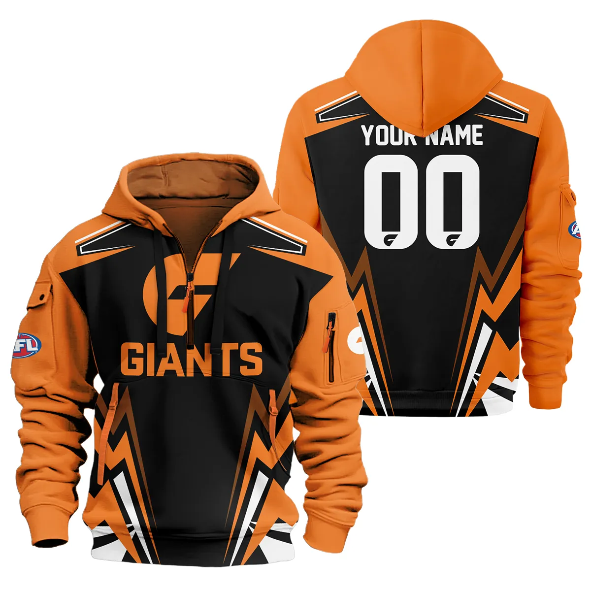 Gws Giants Afl Exclusive Logo Half Zip Hoodie For Men Women