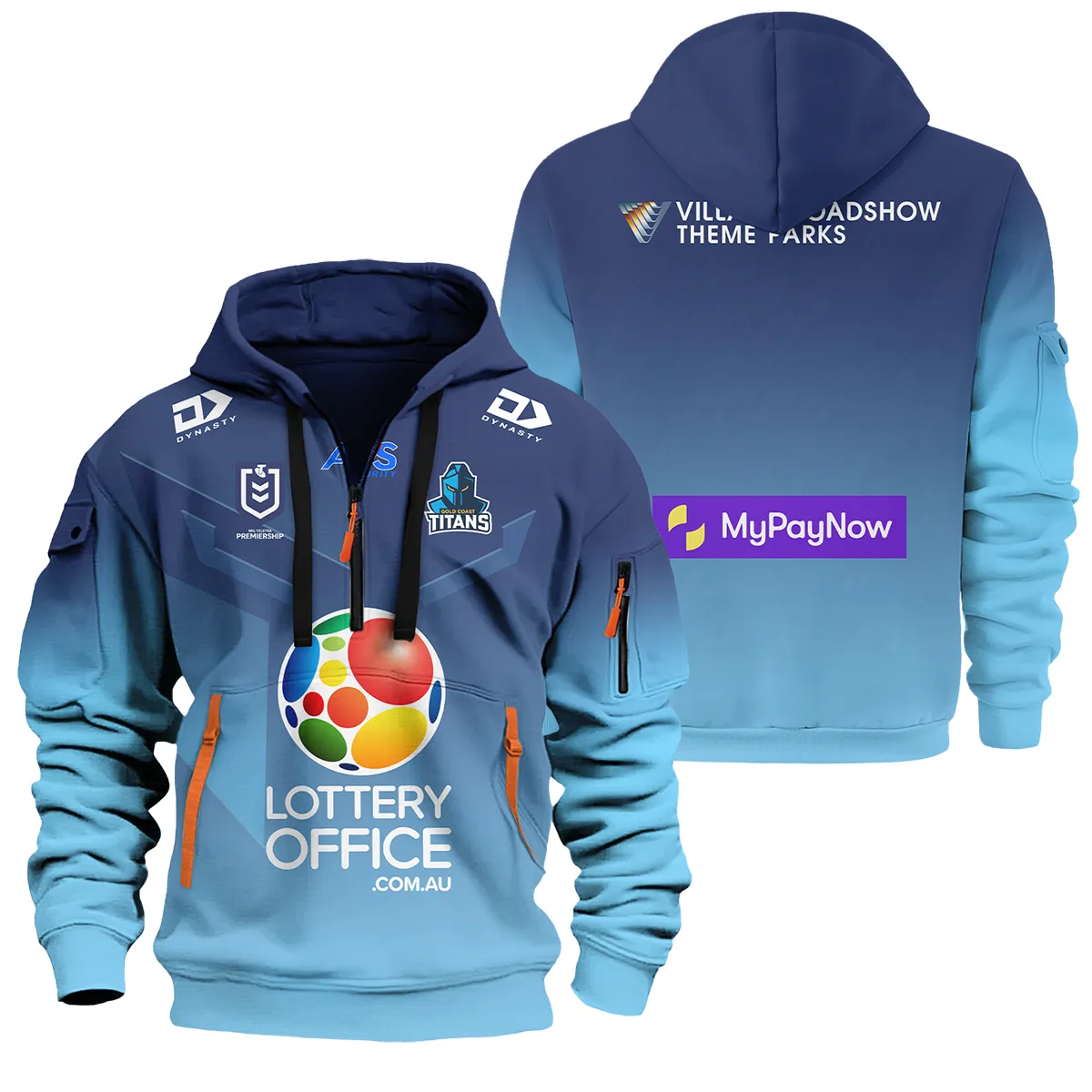 Gold Coast Titans Nrl Exclusive Logo Hoodie Half Zipper